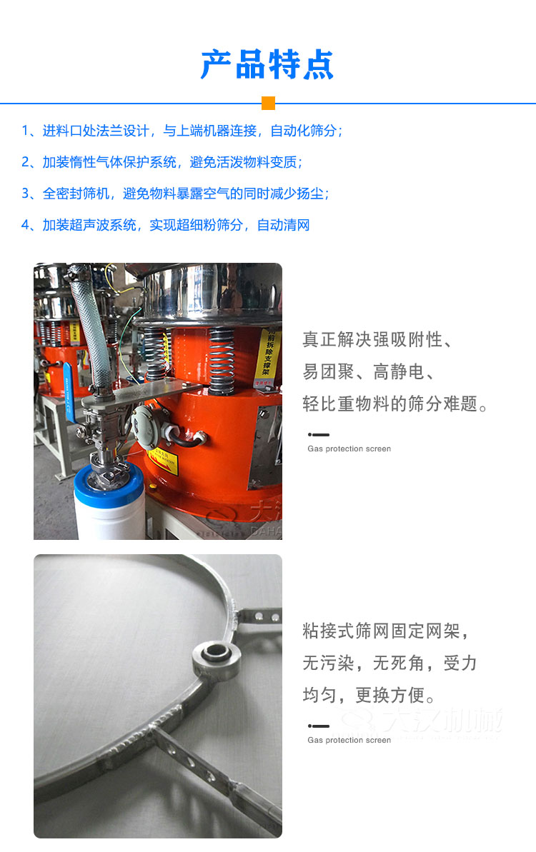 氣體保護(hù)振動篩特點